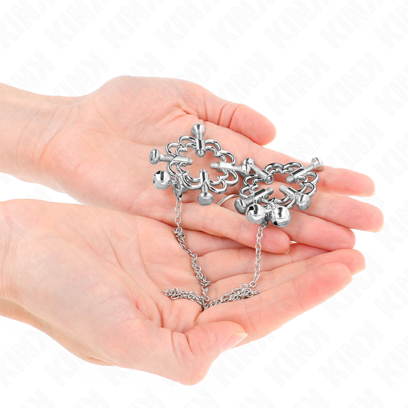 Kink Nipple Grip Kink - Metal Flower Nipple Clamps With Chain