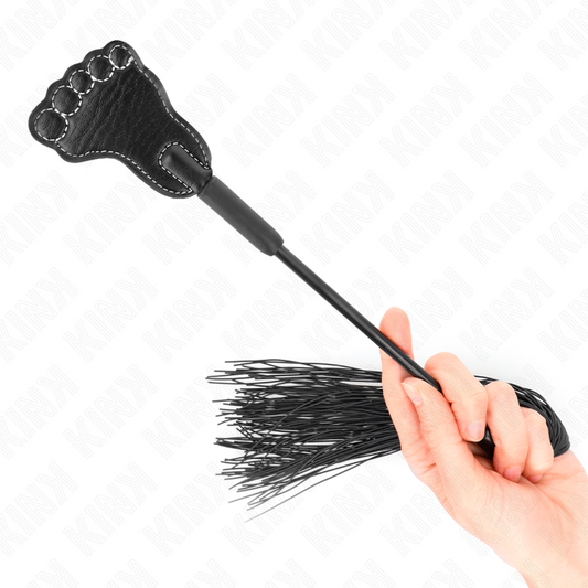 Kink Impact & Touch Kink - Foot Shaped Paddle With Tassel Whip 31 Cm