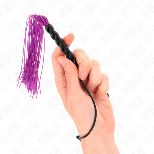 Kink Impact & Touch Kink - Mini Silicone Whip With 6 Purple Beads 26 Cm