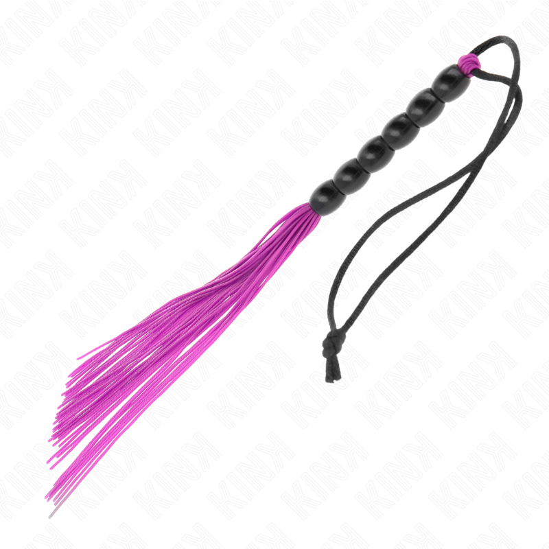 Kink Impact & Touch Kink - Mini Silicone Whip With 6 Purple Beads 26 Cm