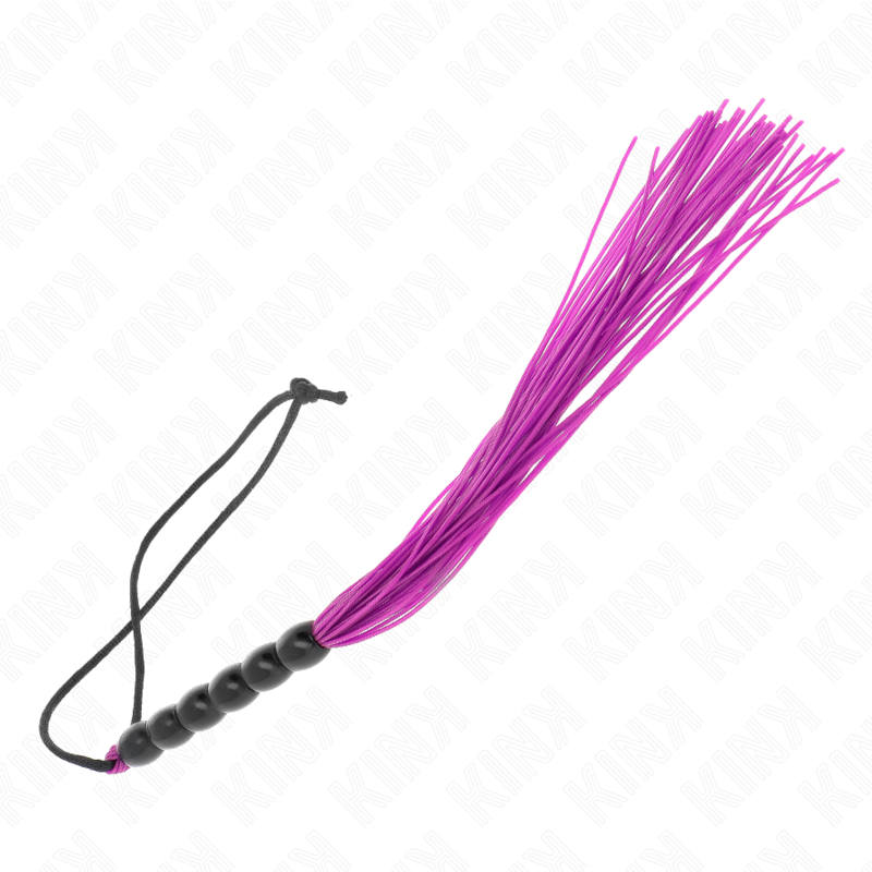 Kink Impact & Touch Kink - Mini Silicone Whip With 6 Purple Beads 26 Cm