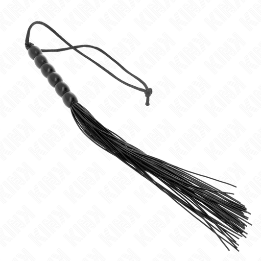 Kink Impact & Touch Kink - Mini Silicone Whip With 6 Black Beads 26 Cm