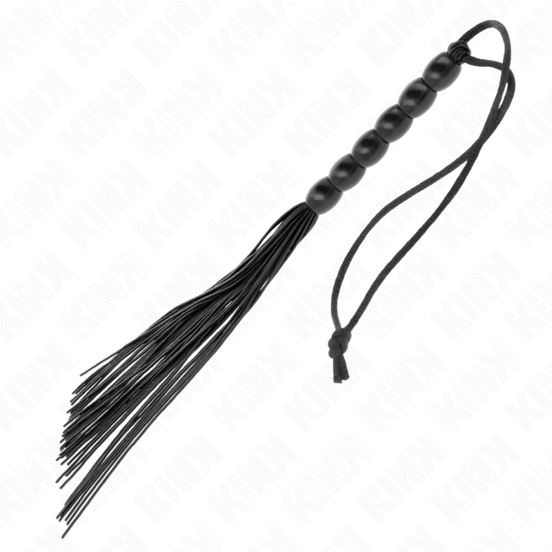 Kink Impact & Touch Kink - Mini Silicone Whip With 6 Black Beads 26 Cm