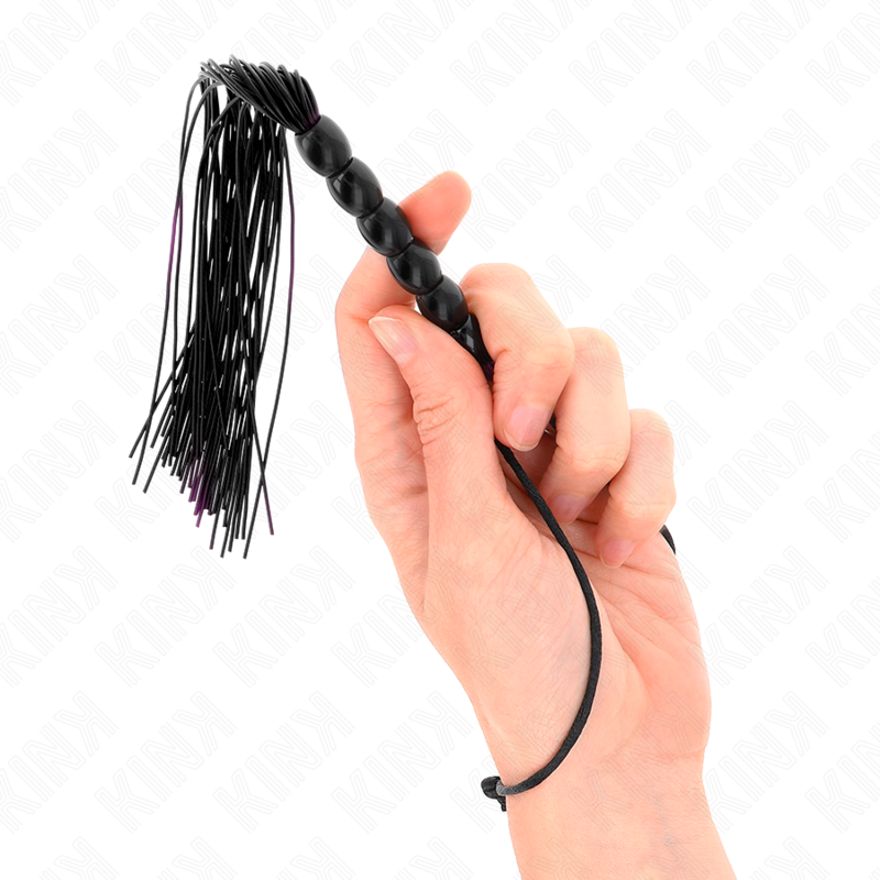 Kink Impact & Touch Kink - Mini Silicone Whip With 6 Black Beads 26 Cm