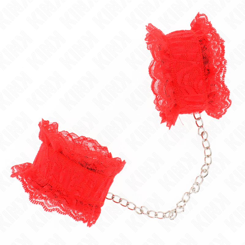 Kink Wrist Restraint Kink - Lace Elastic Wrist Restraints Red