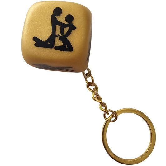 Diablo Picante Golden Dice Keychain With Poses