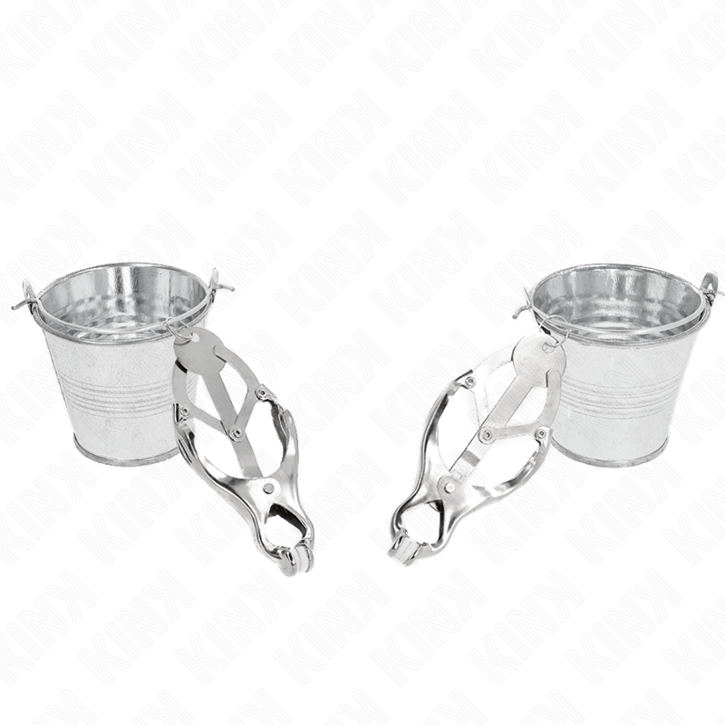 Kink Nipple Grip Kink - Japanese Clover Nipple Clamps With Buckets Silver