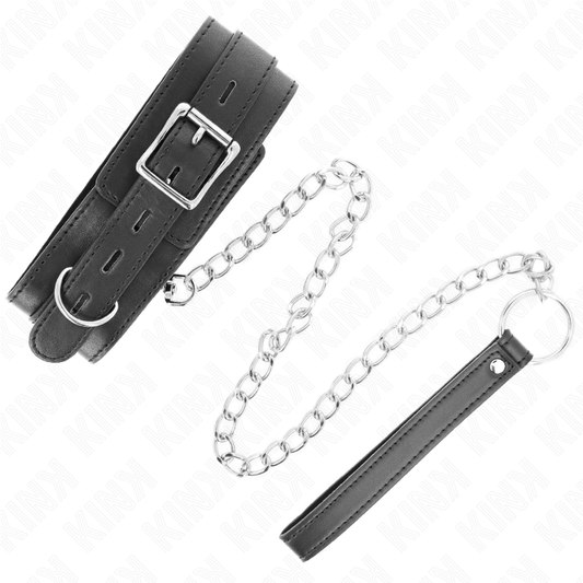 Kink Collar & Gag Kink - Collar With Belt 65 Cm With Strap Black 54 X 4.5 Cm