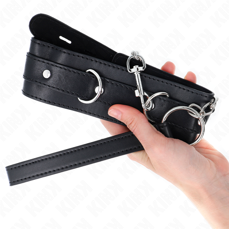 Kink Collar & Gag Kink - Collar With Belt 65 Cm With Strap Black 54 X 4.5 Cm