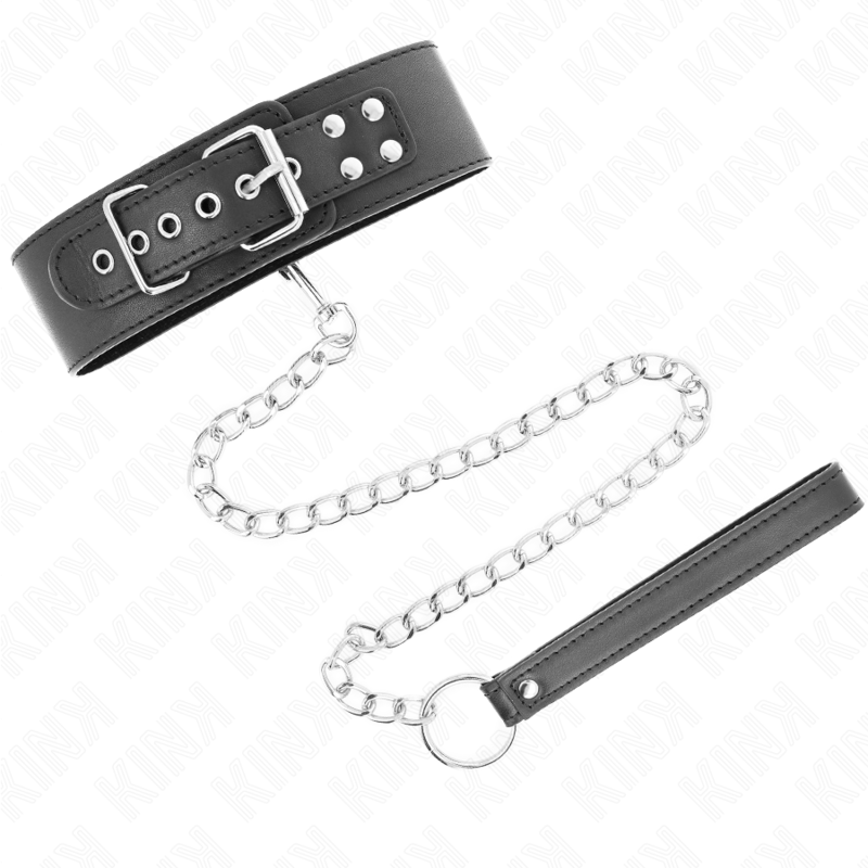 Kink Collar & Gag Kink - Basic Model Collar With Leash 65 Cm Model 0