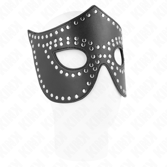 Kink Masked Allure Kink - Leatherette Mask With Rivets Model 2 30 X 12 Cm