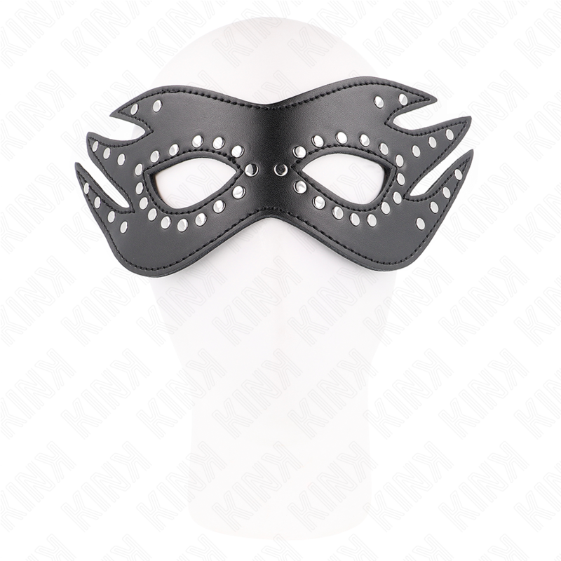 Kink Masked Allure Kink - Leatherette Mask With Rivets Model 3 26 X 9.5 Cm