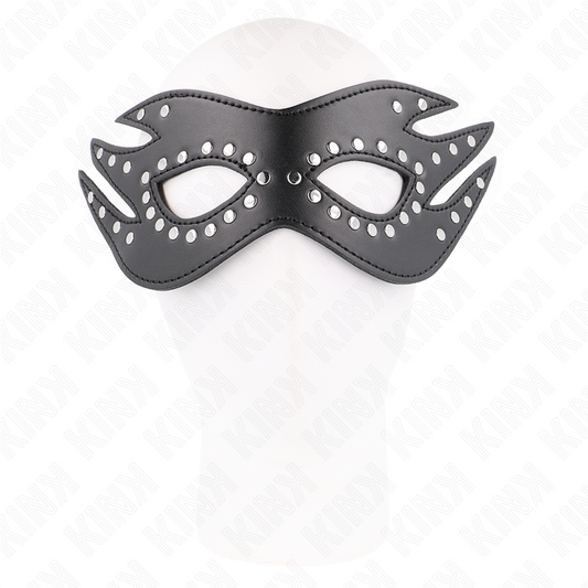 Kink Masked Allure Kink - Leatherette Mask With Rivets Model 3 26 X 9.5 Cm