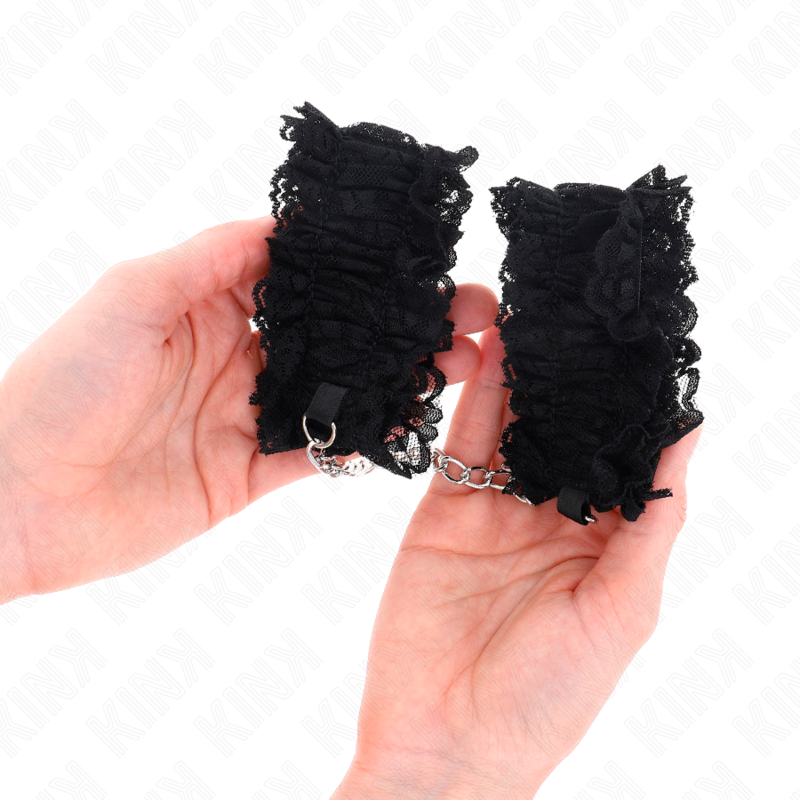 Kink Wrist Restraint Kink - Lace Elastic Wrist Restraints Negro