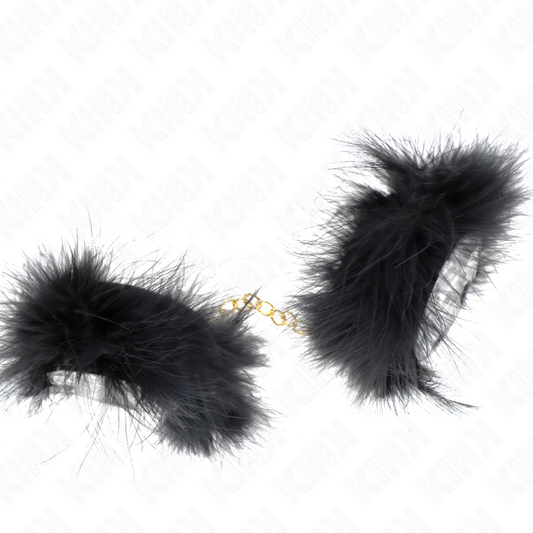 Kink Wrist Restraint Kink - Feather Hand Cuffs With Gold Chain Model 0