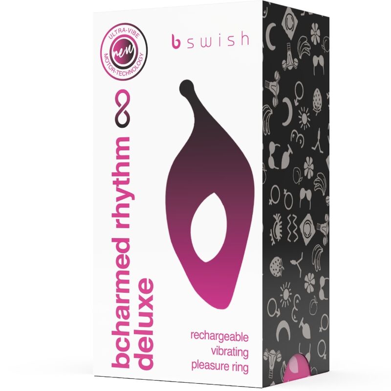 B Swish Bcharmed Rhythm Infinite Deluxe Penis Ring 15 Vibrations Black
