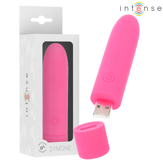 Intense Fun Intense - Symone Usb Rechargeable Vibrating Bullet 8 Vibrations Pink 10 X 2.2 Cm