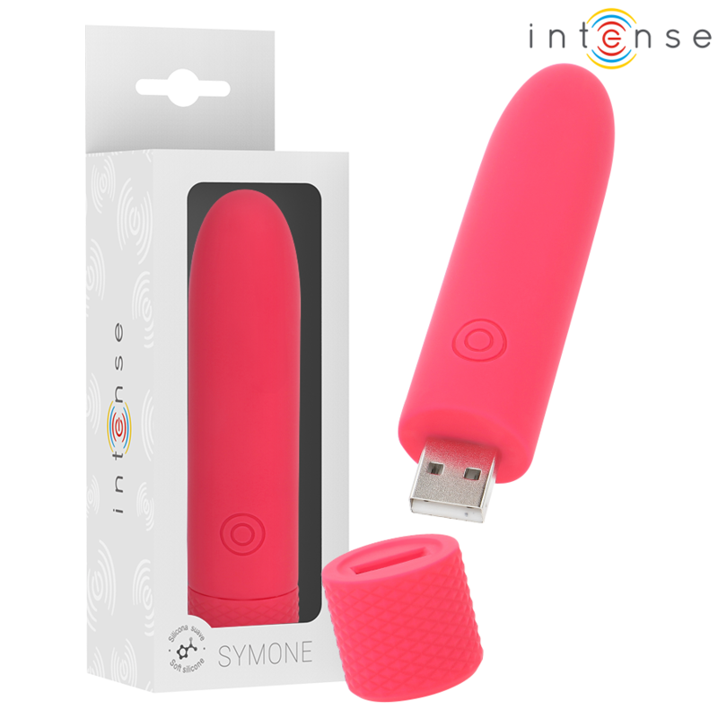 Intense Fun Intense - Symone Usb Rechargeable Vibrating Bullet 8 Vibrations Red 10 X 2.2 Cm