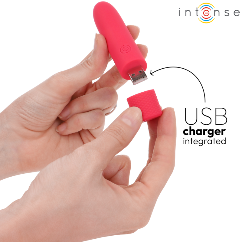 Intense Fun Intense - Symone Usb Rechargeable Vibrating Bullet 8 Vibrations Red 10 X 2.2 Cm