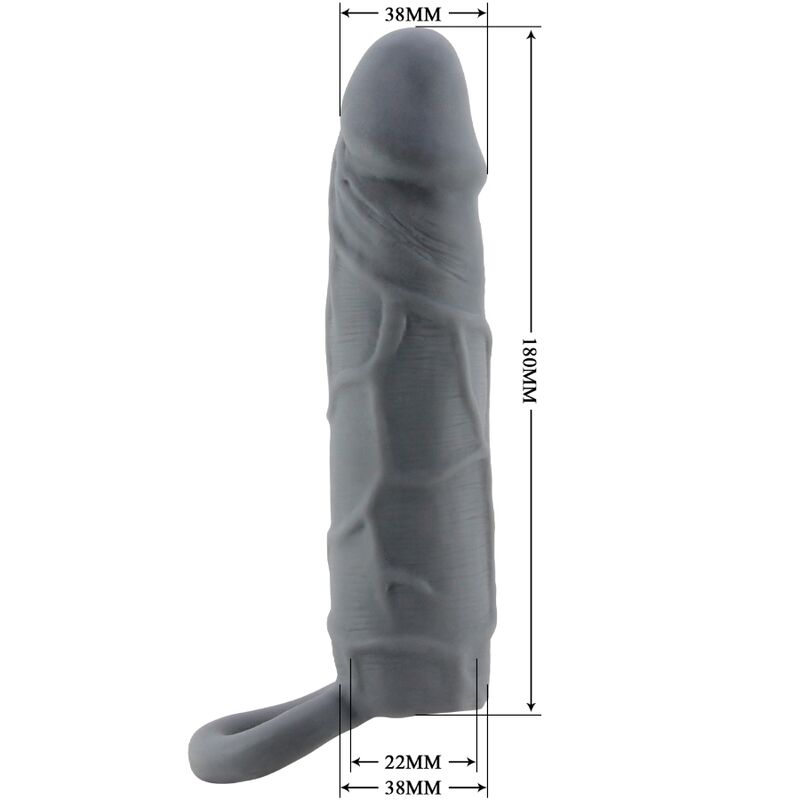 Pretty Love Realistic Skin Penis Sleeve Dark Grey