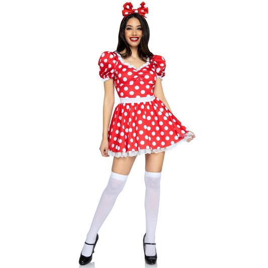 Leg Avenue Costumes Leg Avenue - Polka Dot Dress + Headband Red/White S