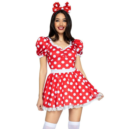 Leg Avenue Costumes Leg Avenue - Polka Dot Dress + Headband Red/White M
