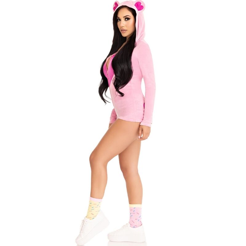 Leg Avenue Costumes Leg Avenue - Teddy Bear Velvet Bodysuit Pink S