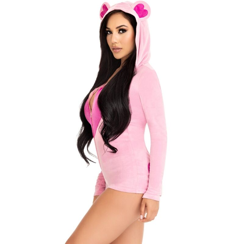 Leg Avenue Costumes Leg Avenue - Teddy Bear Velvet Bodysuit Pink S