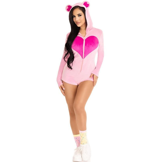 Leg Avenue Costumes Leg Avenue - Teddy Bear Velvet Bodysuit Pink S