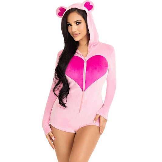 Leg Avenue Costumes Leg Avenue - Teddy Bear Velvet Bodysuit Pink M