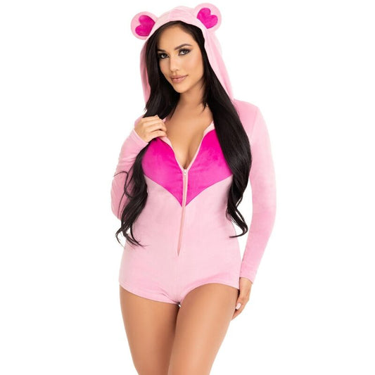 Leg Avenue Costumes Leg Avenue - Teddy Bear Velvet Bodysuit Pink M