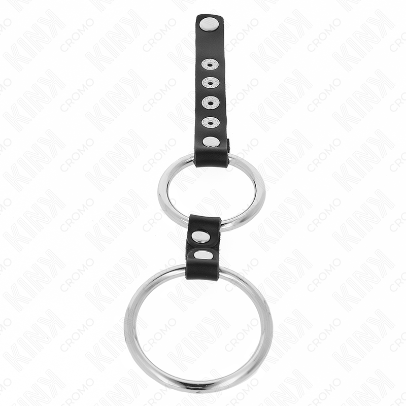 Kink Ring Power Kink - Double Metal Penis Ring 3.8 Cm To 5 Cm Connected With Leather