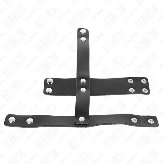 Kink Ring Power Kink - Leather Penis Cage Ring With Adjustable Ball Divider