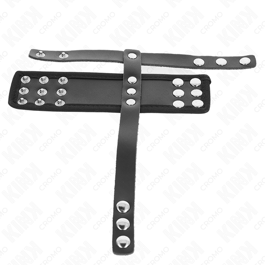 Kink Ring Power Kink - Leather Penis Cage Ring With Adjustable Coated Ball Divider Strap