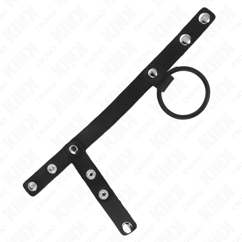 Kink Ring Power Kink - Silicone Penis Ring 3.8 Cm With Ball Divider And Leather Strap 22 X 1.5 Cm