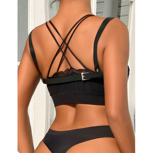 Subblime Fetish Subblime - 953713 Punk Bondage Belt Metal Buckle Black One Size