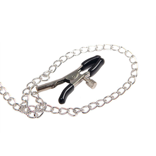 Subblime Fetish Subblime - 953720 Bondage Leather Strap Breast Clamps Black One Size