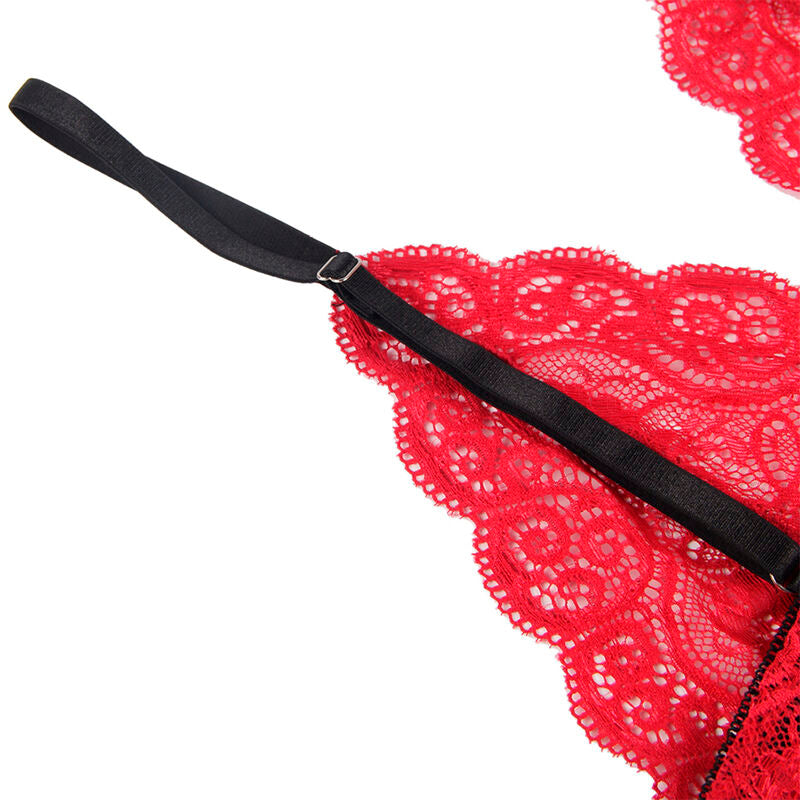 Subblime Sets Subblime - 953898 Silk And Lace Nightgown + Panties Red S/M