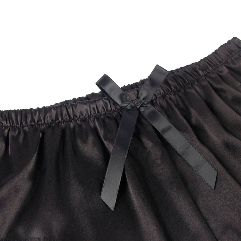Subblime Sets Subblime - 953942 Casual Silk Nightgown + Lace Pants Black L/Xl
