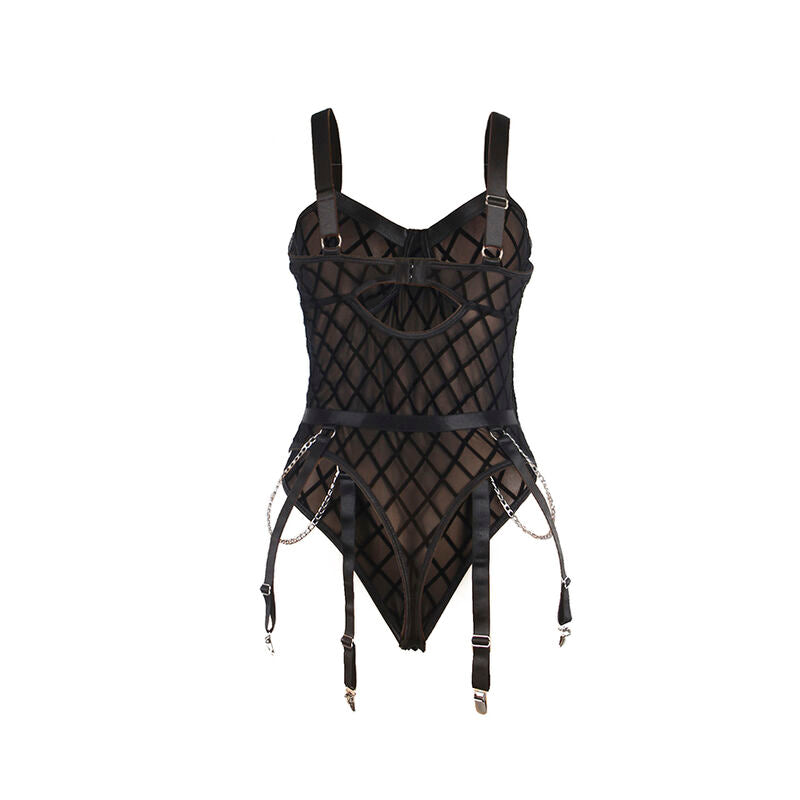Subblime Bodies Subblime - 9542277 Body With Chains + Garter Belt Black L/Xl