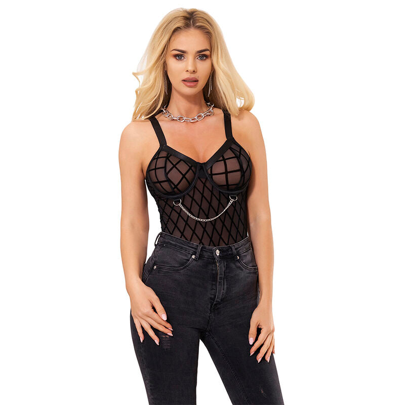 Subblime Bodies Subblime - 9542277 Body With Chains + Garter Belt Black L/Xl