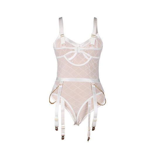 Subblime Bodies Subblime - 954291 Body With Chains + Garter Belt White L/Xl