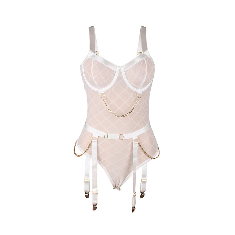Subblime Bodies Subblime - 954291 Body With Chains + Garter Belt White L/Xl