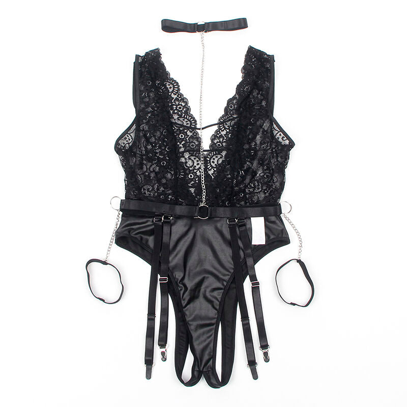 Subblime Bodystockings Subblime - 954390 Sexy Body With Garter Belt Black L/Xl