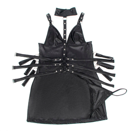 Subblime Dresses Subblime - 954413 Leather Bondage Body Black L/Xl