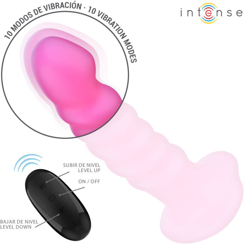 Intense Fun Intense - Cindy Vibrator Size L Spiral Design 10 Vibrations Pink Remote Control