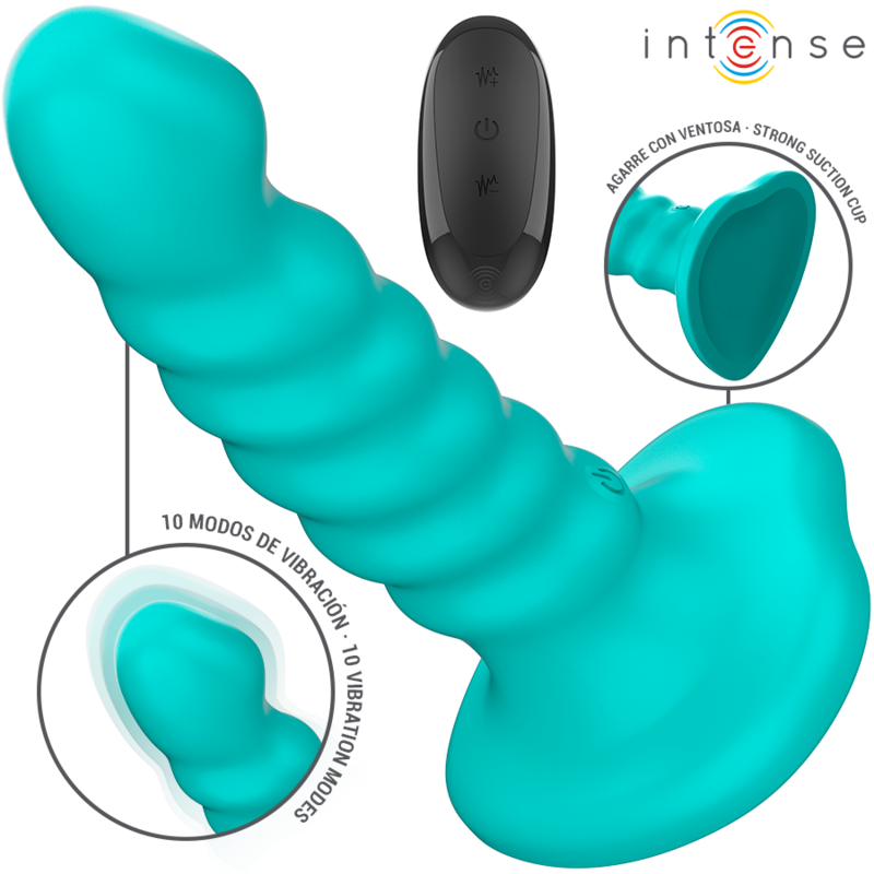 Intense Fun Intense - Buffy Vibrator Size S Spiral Design 10 Vibrations Blue Remote Control
