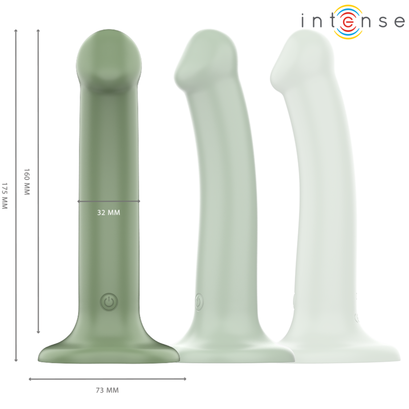 Intense Fun Intense - Becca Vibrator With Suction Cup 10 Vibrations Green Remote Control