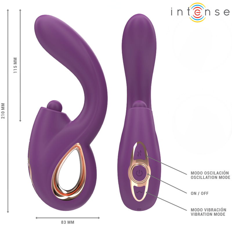 Intense Fun Intense - Lali Multifunction G-Spot Vibrator Tapping & Thrust & Vibration Purple