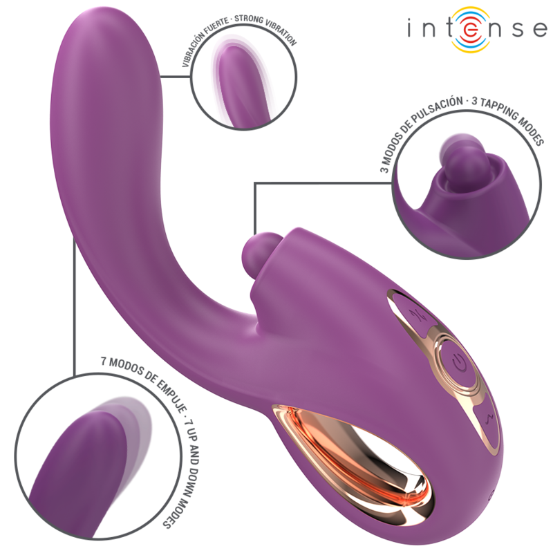 Intense Fun Intense - Lali Multifunction G-Spot Vibrator Tapping & Thrust & Vibration Purple